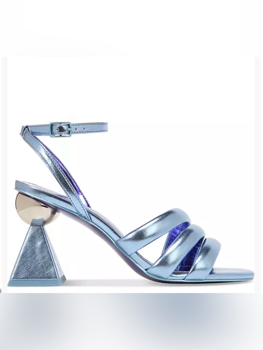 Circus Sam Edelman Bobbie Mismatch Metallic Strappy Heels Purple Blue 7.5 37.5